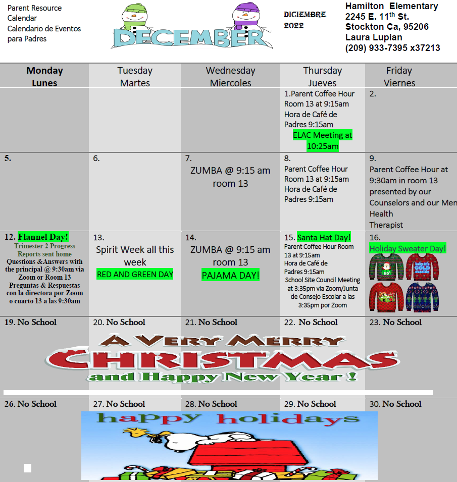 December Calendar