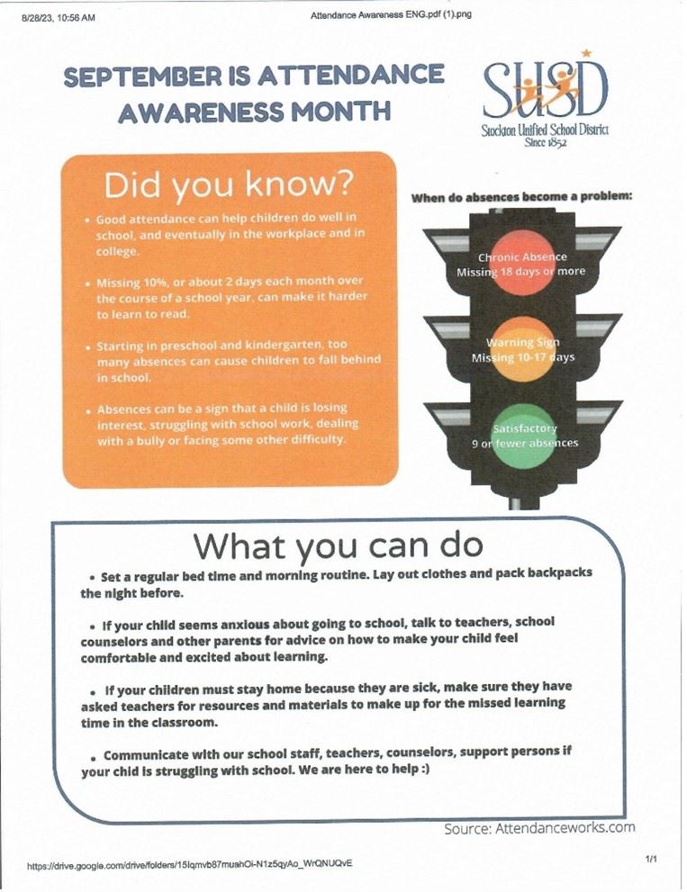  September is Attendance Awareness Month Eng